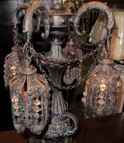 Antique Lamps Antique Victorian lamp with gothic Moroccan design, antique table lamps - Antique Lamps