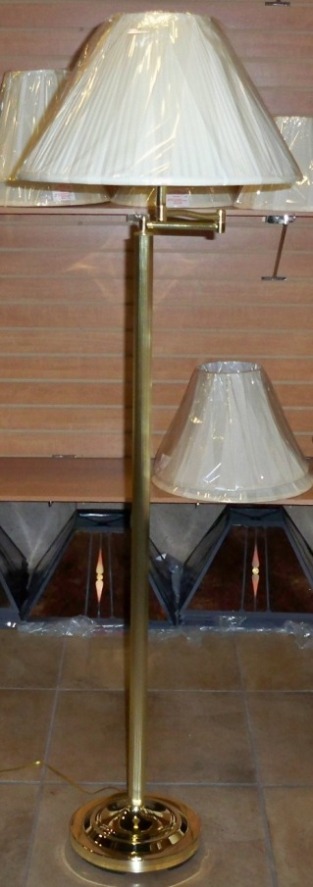 Brass Floor Lamps - Swing Arm, Glass Tray, Goose Neck, Straight Standing Brass Floor Lamps - Swing Arm, Glass Tray, Goose Neck, Straight Standing
