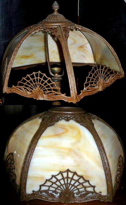 Slag Lamp Repair Shade Antique Shade Repair Before And After Slag Lamp