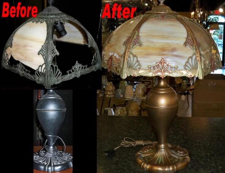 Slag Lamp Repair Shade Slag Lamp Repair Complete Restoration Shade
