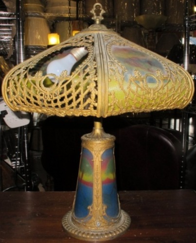 Slag Lamp Repair Shade Reverse Painted Slag Lamp Repair