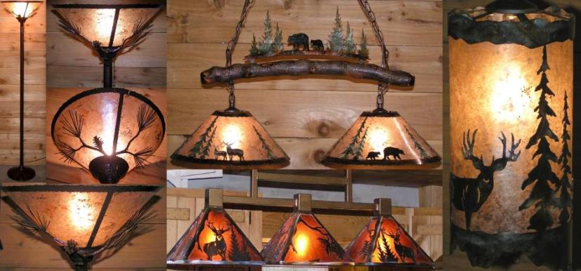 Rustic Lighting Country Mountain Lodge Mica Designs Right Silver Mica Lighting
