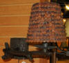 Tree bark wall lamp with real pinecone shade