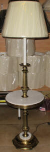 Stiffel lamp with marble tray table